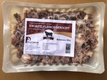 Knorpelfleisch gekocht, gewürfelt   500 g